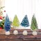 Craftoutlet.Com 4.0 Inch Mini Flocked Sisal Trees Christmas Decorative Tree Set , Bottle Brush Trees